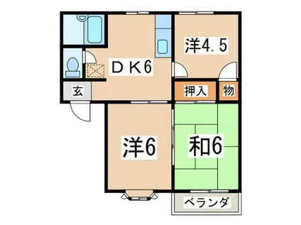 シャンフィーニ吉田モア(3DK/2階)の間取り写真