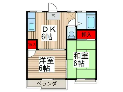 山口コーポラス(2DK/1階)の間取り写真