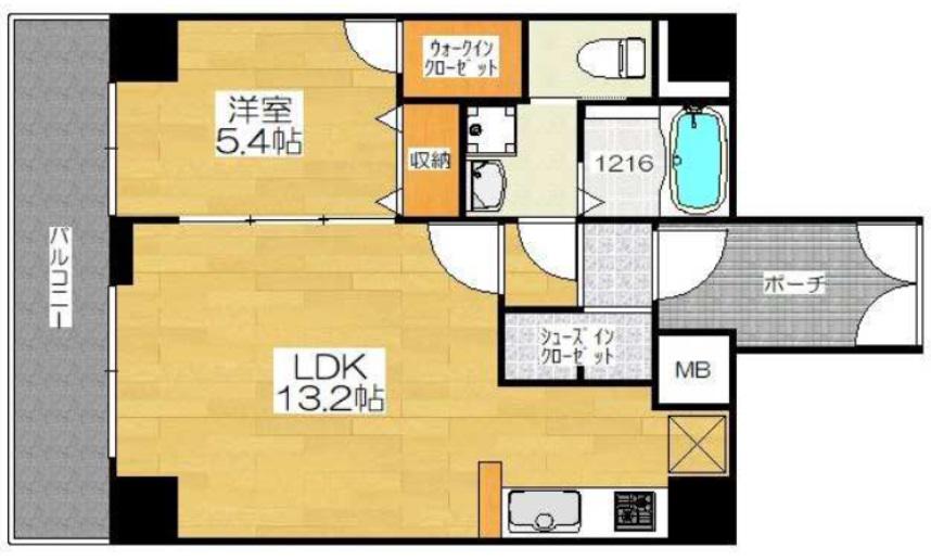 REIOS谷町(1LDK/10階)の間取り写真