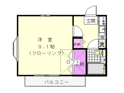 TGBヒルズ(1K/2階)の間取り写真