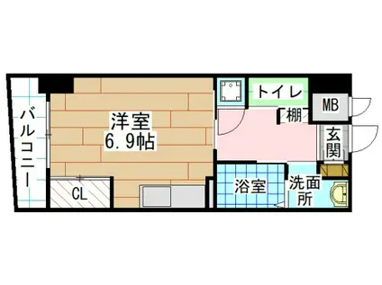 MGA城内(ワンルーム/8階)の間取り写真
