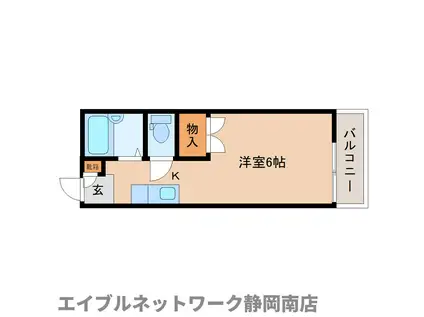 ミッキーくわやま(ワンルーム/2階)の間取り写真