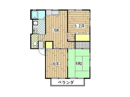 カーサ池田(3DK/1階)の間取り写真