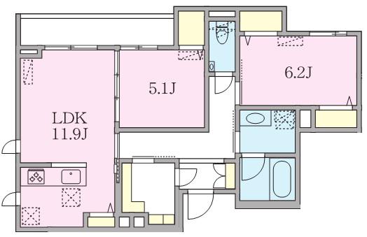 アリユサ(2LDK/1階)の間取り写真