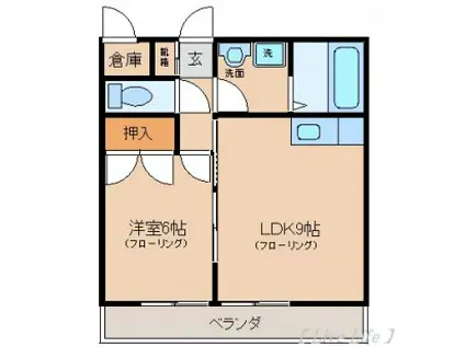 ファンタジーハウス2号館(1LDK/1階)の間取り写真
