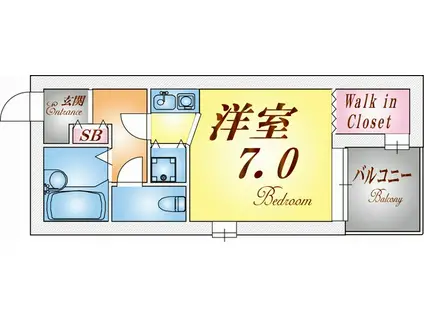 アール・ド・リキュー(ワンルーム/1階)の間取り写真