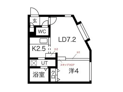 TRULLI(1LDK/4階)の間取り写真
