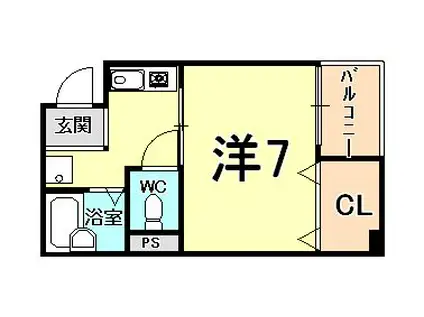 サンクレールII(1K/5階)の間取り写真