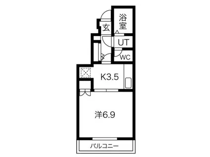 カプラン飾磨IV(1K/1階)の間取り写真