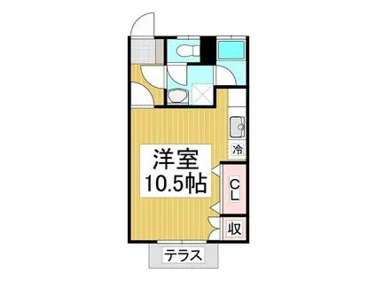 ハイツサイドパーク(ワンルーム/1階)の間取り写真