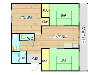 メゾンティックI(3DK/3階)の間取り写真