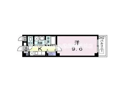 プラシード東難波(1K/2階)の間取り写真