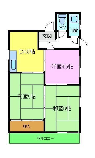 RIZEONE河内長野(3DK/3階)の間取り写真