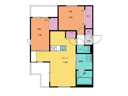 キャリアライズ湘南(2LDK/3階)の間取り写真