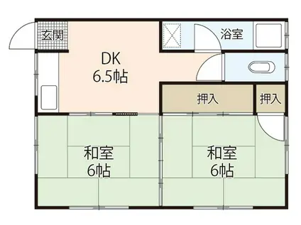 倉本アパート(2DK/2階)の間取り写真