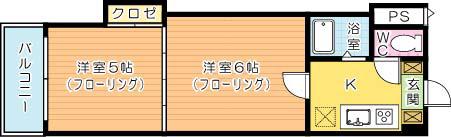 ロイヤルエレガンス(2K/5階)の間取り写真