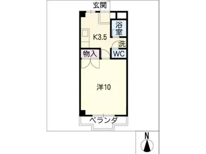 エクセレント栗真(1K/1階)の間取り写真