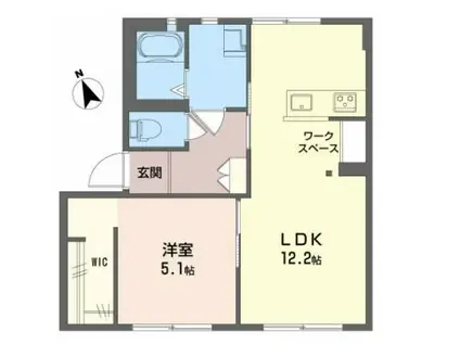 メゾン ルミエールB(1LDK/1階)の間取り写真