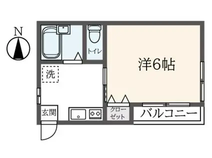 タウンコート(1K/2階)の間取り写真