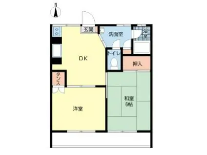 キャピタルA(2DK/2階)の間取り写真