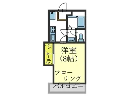 エブリークレハI(1K/3階)の間取り写真