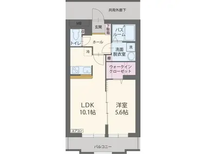 サンフィールドイースト(1LDK/1階)の間取り写真