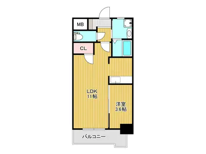 PLACE COURT(1LDK/4階)の間取り写真