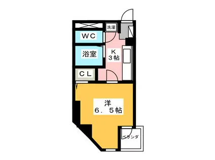 テンジンビル壱番館(1K/6階)の間取り写真