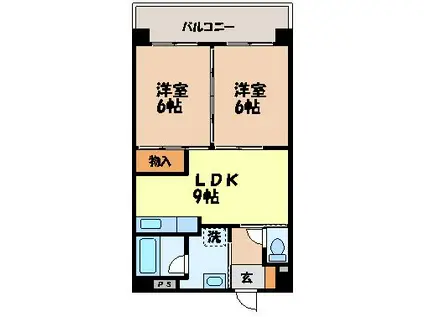 スプリーム千歳(2LDK/7階)の間取り写真