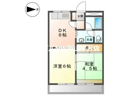 サンシャイン長岡壱番館(2DK/2階)の間取り写真