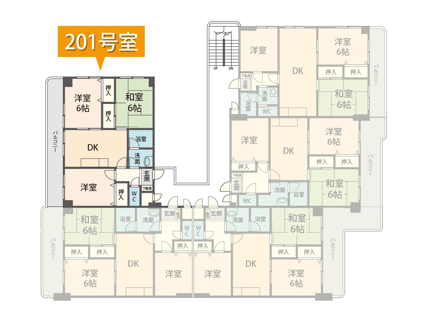 ヌーベルバーユ千鳥(3DK/2階)の間取り写真