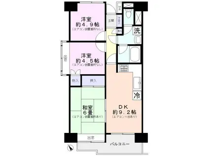 アルシオン戸田公園(3DK/5階)の間取り写真