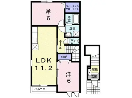 ブリランテ・マサカI(2LDK/2階)の間取り写真