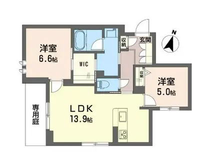 ルクセール タカバ(2LDK/2階)の間取り写真