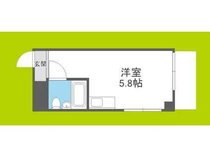 グリシーヌ弁天町(ワンルーム/5階)の間取り写真