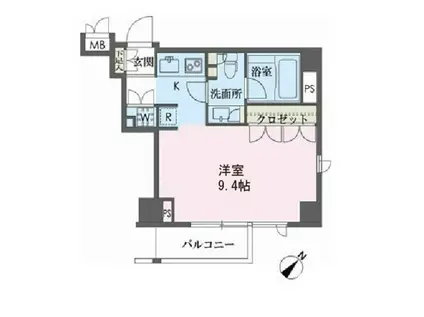 ドゥーエ南麻布(ワンルーム/4階)の間取り写真