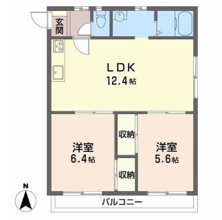 メゾンオリーヴィエ(2LDK/1階)の間取り写真