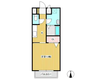 めぞん中軽井沢(1K/2階)の間取り写真