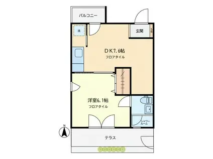 ルポ・ルアナ(1DK/1階)の間取り写真