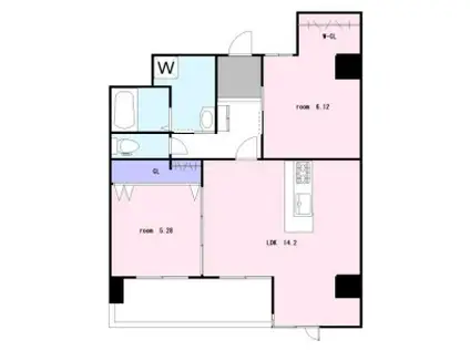 KO OLINA SHIOMI(2LDK/5階)の間取り写真