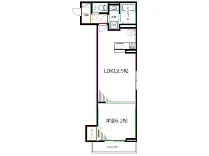 ヴィルソレイユ西荻II(1LDK/2階)の間取り写真