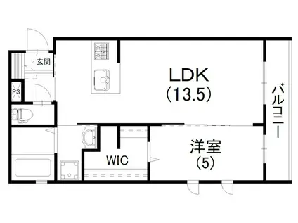 ロイヤルシティ浜松(1LDK/5階)の間取り写真