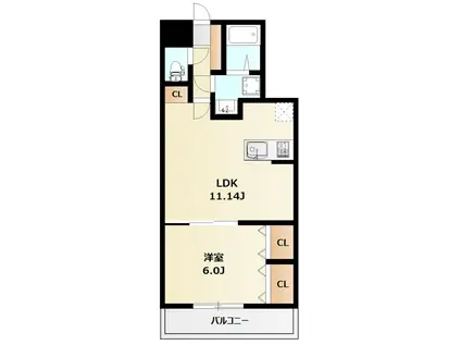 ミリアビタ飯山満II(1LDK/1階)の間取り写真