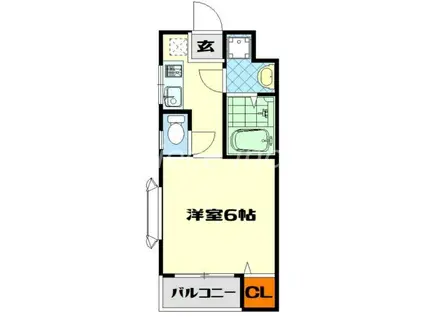 りぶらるⅠ(1K/3階)の間取り写真