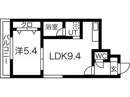シャリテ元町(1LDK/2階)の間取り写真