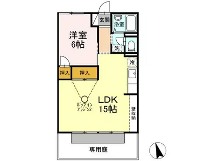 ハイツはるみつ(1LDK/1階)の間取り写真