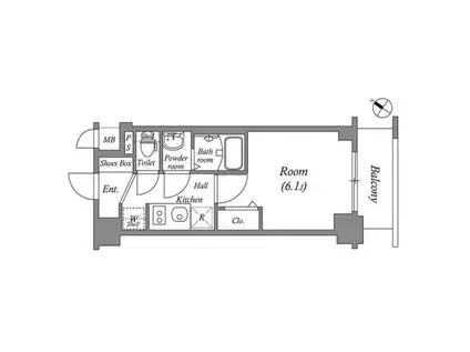 ファステート神戸サルビア(1K/3階)の間取り写真