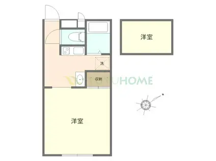 プロスペールS11(1K/2階)の間取り写真