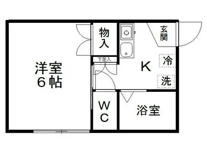 プレジールオブ荒町(1K/2階)の間取り写真
