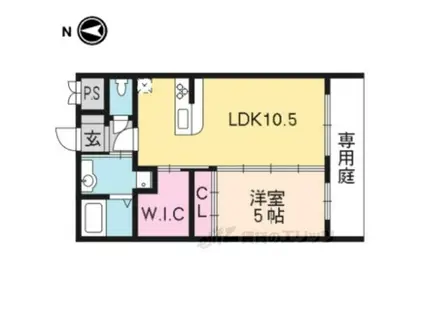 ビクトワール京都河原町(1LDK/1階)の間取り写真